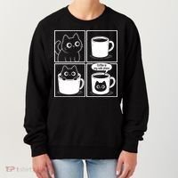 Coffee Is My Safe Place Cat Meme Women's Sweatshirt thumb 0