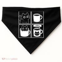 Coffee Is My Safe Place Cat Meme USA-Made Doggie Bandana thumb 0
