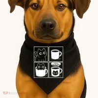 Coffee Is My Safe Place Cat Meme USA-Made Doggie Bandana thumb 1