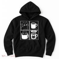 Coffee Is My Safe Place Cat Meme Hoodie thumb 0