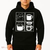Coffee Is My Safe Place Cat Meme Hoodie thumb 2
