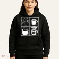 Coffee Is My Safe Place Cat Meme Hoodie thumb 5