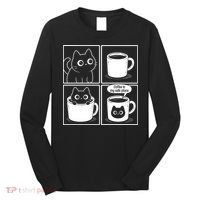Coffee Is My Safe Place Cat Meme Long Sleeve Shirt thumb 0