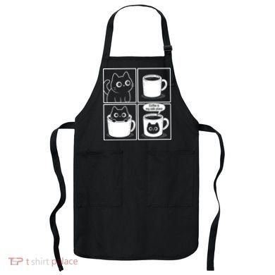 Coffee Is My Safe Place Cat Meme Apron