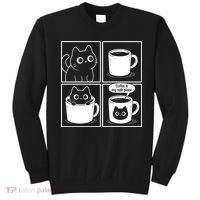 Coffee Is My Safe Place Cat Meme Sweatshirt thumb 0