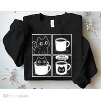 Coffee Is My Safe Place Cat Meme Sweatshirt thumb 2