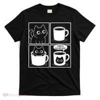 Coffee Is My Safe Place Cat Meme T-Shirt thumb 0