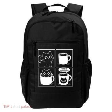 Coffee Is My Safe Place Cat Meme Backpack