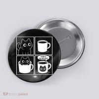 Coffee Is My Safe Place Cat Meme Button thumb 0