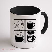 Coffee Is My Safe Place Cat Meme Coffee Mug thumb 1