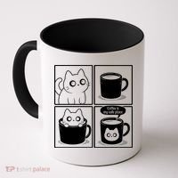 Coffee Is My Safe Place Cat Meme Coffee Mug thumb 0