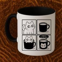 Coffee Is My Safe Place Cat Meme Coffee Mug thumb 2