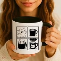 Coffee Is My Safe Place Cat Meme Coffee Mug thumb 3