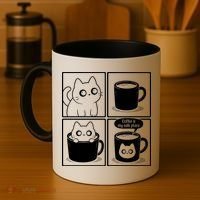 Coffee Is My Safe Place Cat Meme Coffee Mug thumb 4