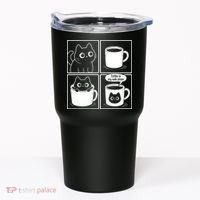 Coffee Is My Safe Place Cat Meme Tumbler thumb 0