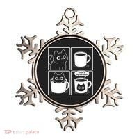 Coffee Is My Safe Place Cat Meme Ornament thumb 0