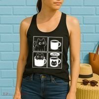 Coffee Is My Safe Place Cat Meme Women's Tank Top thumb 2