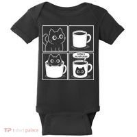 Coffee Is My Safe Place Cat Meme Baby Bodysuit thumb 0