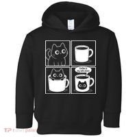 Coffee Is My Safe Place Cat Meme Toddler Hoodie thumb 0