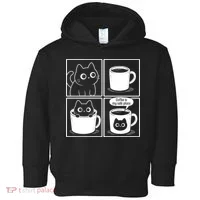 Coffee Is My Safe Place Cat Meme Toddler Hoodie thumb 0