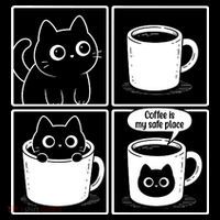 Coffee Is My Safe Place Cat Meme Toddler Hoodie thumb 2