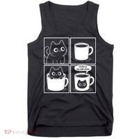 Coffee Is My Safe Place Cat Meme Tank Top thumb 0
