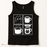 Coffee Is My Safe Place Cat Meme Tank Top thumb 2