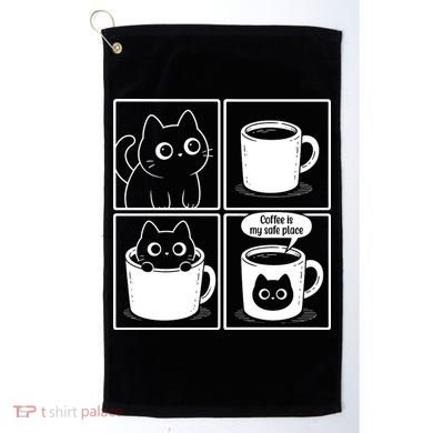 Coffee Is My Safe Place Cat Meme Golf Towel
