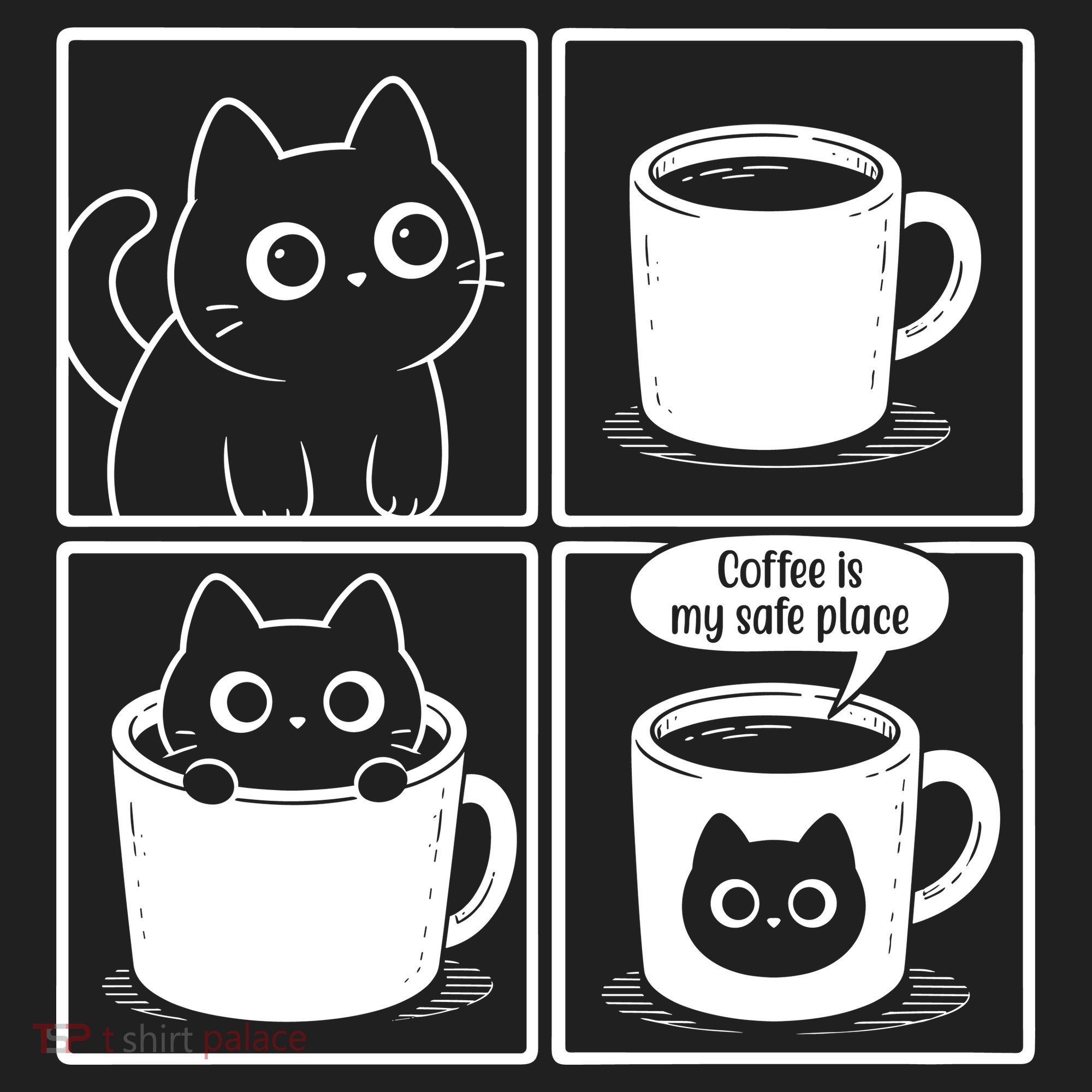 Coffee Is My Safe Place Cat Meme Golf Towel
