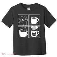 Coffee Is My Safe Place Cat Meme Toddler T-Shirt thumb 0