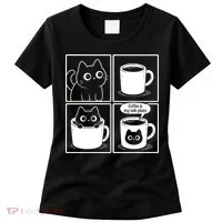 Coffee Is My Safe Place Cat Meme Women's T-Shirt thumb 0