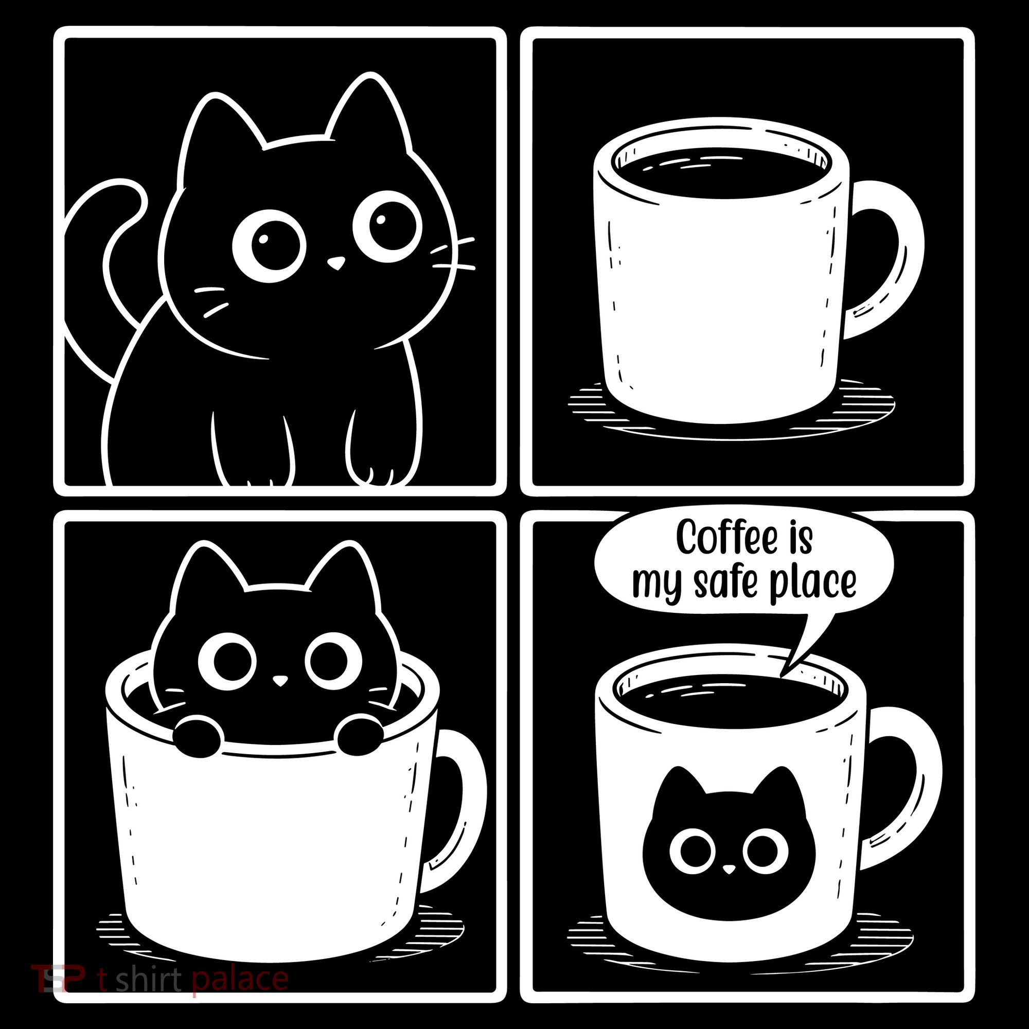 Coffee Is My Safe Place Cat Meme Kids Sweatshirt