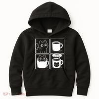 Coffee Is My Safe Place Cat Meme Kids Hoodie thumb 0