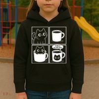 Coffee Is My Safe Place Cat Meme Kids Hoodie thumb 3