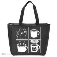 Coffee Is My Safe Place Cat Meme Tote Bag thumb 0