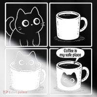 Coffee Is My Safe Place Cat Meme Toddler Fine Jersey T-Shirt thumb 2