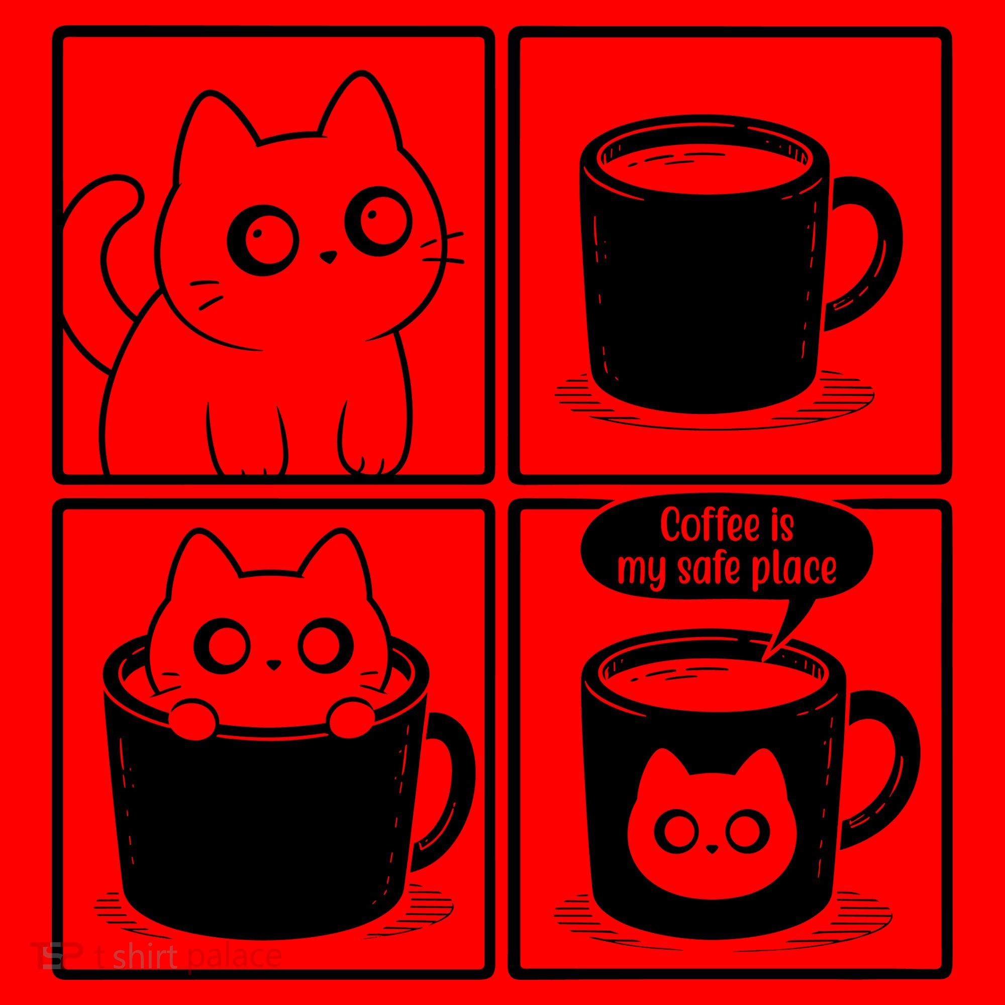 Coffee Is My Safe Place Cat Meme Santa Hat