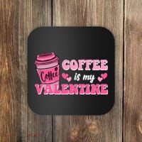Coffee Is My Valentine Retro Cute Coaster thumb 0