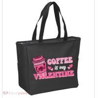 Coffee Is My Valentine Retro Cute Tote Bag thumb 2