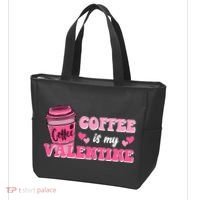 Coffee Is My Valentine Retro Cute Tote Bag thumb 3