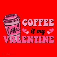 Coffee Is My Valentine Retro Cute Santa Hat thumb 1