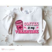 Coffee Is My Valentine Retro Cute Sweatshirt thumb 2