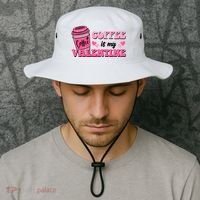 Coffee Is My Valentine Retro Cute Bucket Hat thumb 2