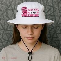 Coffee Is My Valentine Retro Cute Bucket Hat thumb 3