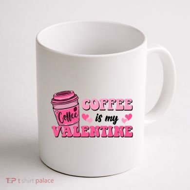 Coffee Is My Valentine Retro Cute Coffee Mug back
