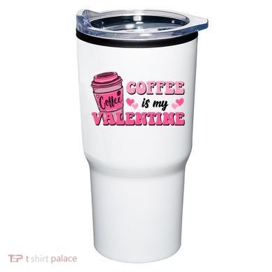 Coffee Is My Valentine Retro Cute Tumbler