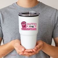 Coffee Is My Valentine Retro Cute Tumbler thumb 2