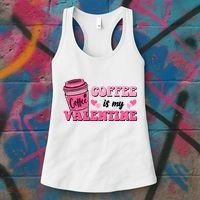 Coffee Is My Valentine Retro Cute Women's Tank Top thumb 3