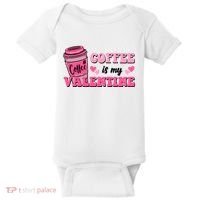 Coffee Is My Valentine Retro Cute Baby Bodysuit thumb 0