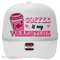 Coffee Is My Valentine Retro Cute Hat thumb 0